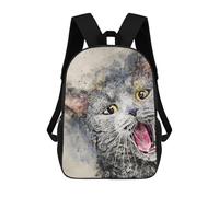 sinyumoney Lust Zaini Scuolari Per Bambini, Borsa Scuola Stampato 3D Per Ragazzi Studenti Della Scuola E Del College, The Crooked Cat, 17"
