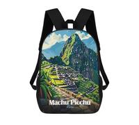 sinyumoney Machu Picchu, Peru Travel Zaino Scolastico Stampato in 3D Per Bambini, Zaino Scolastico Casual Alla Moda Per Bambini Studenti 17inch