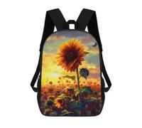 sinyumoney Magic Colorful Neon Tree Zaino scolastico per bambini, 43 cm (17 pollici), Stampa 3D, Per ragazzi, Studenti delle elementari e del college, Sunflower Painting Monarch, 17"