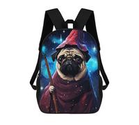 sinyumoney Magic Pug Retro Pixel Art Zaini Per Bambini, Zaini Scolastici Personalizzati 3D Per Ragazzi E Ragazze, Zaini Scolastici Grandi, Zaini Casual Da Giorno 17inch