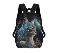 sinyumoney Magical Celestial Lynx Zaino Scolastico Per Bambini Stampato in 3D, Zaini Da Viaggio Ad Alta Capacità, Borse Per Libri, Zaini Scolastici Per Bambini 17inch