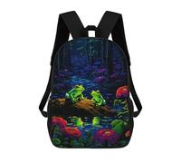 sinyumoney Magical Frogs Pixel Art Zaini Stampati in 3D Per Bambini, Zaini Scolastici, Borse Scolastiche, Zaini Alla Moda Per Ragazzi, Studenti Delle Scuole Elementari E Medie 17inch