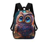 sinyumoney Magical Glittering Owl Zaino Per Bambini, Zaino Scolastico Stampato in 3D, Zaino Per Ragazzi E Ragazze, Borsa Scolastica Regolabile Per La Scuola Primaria 17inch