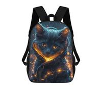 sinyumoney Magical Grey Cat Glowing Zaino Per Bambini, Borsa Scolastica Di Grande Capacità, Zaino Per Studenti, Zaino Per Ragazzi, Ragazze, Adulti, Adolescenti 17inch
