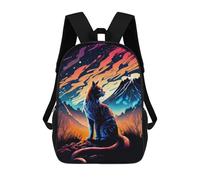 sinyumoney Magical Night Cat -1 Zaini Per Bambini, Borsa Scolastica Stampata in 3D, Zaino Per Bambini, Zaini Da Viaggio, Borse Per Bambini, Borse Per Libri, Borsa Scolastica Per Bambini 17inch