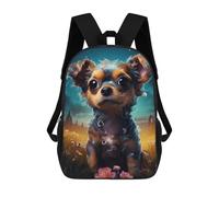 sinyumoney Magical Night Garden with Cute Dog Zaini, Zaino Per Bambini, Borsa Scolastica Per Studenti, Zaini Da Viaggio Stampati in 3D, Zaino Accessorio Moda, Zaini Impermeabili Per Bambini 17inch