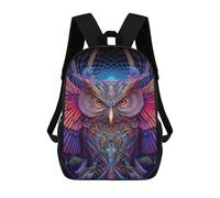 sinyumoney Magical Owl Artwork -3 Zaino Scolastico Alla Moda Per Studenti, Adatto A Ragazzi E Ragazze, Ideale Per Viaggi All'aperto E Attività Ricreative. 17inch