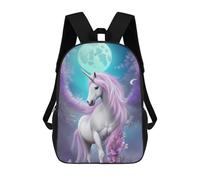 sinyumoney Magical Unicorn Night Zaino Scolastico Per Bambini, Borsa Scolastica Stampata in 3D Per Ragazzi, Studenti Delle Scuole Elementari E Medie 17inch