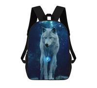 sinyumoney Magical Wolf Necklace Artwork Zaino Scolastico Per Bambini Alla Moda Casual Zaini Per Bambini Stampati in 3D Borse Scolastiche Per Ragazzi Zaino Grande 17inch