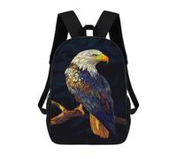 sinyumoney Majestic Bald Eagle Zaino Scolastico Per Bambini Stampato in 3D Per Bambini, Zaini Da Viaggio, Borse Per Libri Per Ragazzi, Studenti Delle Scuole Elementari 17inch