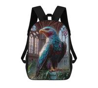 sinyumoney Majestic Eagle Statue in Gothic Setting Stampa Zaino Per Bambini, Borsa Scolastica Per Adulti E Bambini, Zaino Da Viaggio Per Tutti I Giorni 17inch
