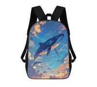 sinyumoney Majestic Leviathan Zaini Per Bambini Zaini Stampati In 3D Zaini Per Studenti Della Scuola E Del Collegio (ragazzi E Ragazze), Whale In The Sky Illustrazione, 17"