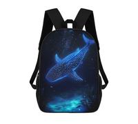 sinyumoney Majestic Leviathan Zaini Per Bambini Zaini Stampati In 3D Zaini Per Studenti Della Scuola E Del Collegio (ragazzi E Ragazze), Glowing Whale Shark In Deep Blue Sea, 17"