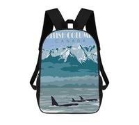 sinyumoney Majestic Leviathan Zaini Per Bambini Zaini Stampati In 3D Zaini Per Studenti Della Scuola E Del Collegio (ragazzi E Ragazze), British Columbia Canada, 17"