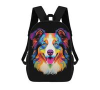 sinyumoney Majestic Phoenix - Zaino scolastico per adolescenti, con stampa 3D, regolabile, con tasche alla moda, per bambini, ragazzi, ragazze, studenti e adolescenti, Australian Shepherd Dog, 17"