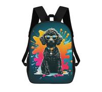 sinyumoney Majestic Phoenix - Zaino scolastico per adolescenti, con stampa 3D, regolabile, con tasche alla moda, per bambini, ragazzi, ragazze, studenti e adolescenti, Black Poodle Carino, 17"