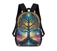 sinyumoney Majestic Sakura Kingdom - Zaino per bambini, con stampa 3D, per ragazzi e adolescenti, studenti, Cosmic Tree Of Life, 17"