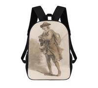 sinyumoney Man in A Hat with A Bag Zaino Per Bambini Borsa Scolastica Per Ragazzi Cartone Animato Stampa 3D Borsa Scolastica Per Studenti Zaino Per Laptop Per Ragazzi E Ragazze 17inch