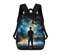 sinyumoney Man Looking at Stars Zaino Per Bambini Borsa Scolastica Per Ragazzi Cartone Animato Stampa 3D Borsa Scolastica Per Studenti Zaino Per Laptop Per Ragazzi E Ragazze 17inch