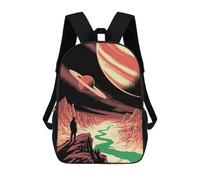 sinyumoney Man on Alien Planet with Planets Zaini Per Bambini, Zaini Scolastici Personalizzati 3D Per Ragazzi E Ragazze, Zaini Scolastici Grandi, Zaini Casual Da Giorno 17inch