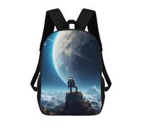 sinyumoney Mandarin Duck Zaino scolastico per ragazze e ragazzi, con tasca, zaino alla moda per bambini, Astronaut Space Galaxy, 17"