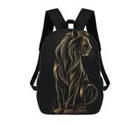sinyumoney Mandarin Duck Zaino scolastico per ragazze e ragazzi, con tasca, zaino alla moda per bambini, Majestic Gold Lion Profile, 17"