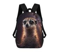 sinyumoney Meerkat in Space Zaino Scolastico Stampato in 3D, Borse Scolastiche Per Ragazzi E Ragazze, Zaino Per Laptop Per Bambini/studenti/adulti 17inch