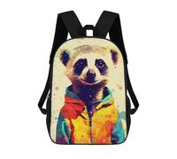 sinyumoney Meerkat PopArt Zaino Scolastico Alla Moda Per Studenti, Adatto A Ragazzi E Ragazze, Ideale Per Viaggi All'aperto E Attività Ricreative. 17inch