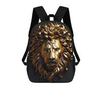 sinyumoney Metallic Golden Lion Head Zaini Casual Per Bambini, Borse Scolastiche Per Ragazzi E Ragazze, Zaini Per Libri, Zaini 17inch