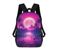 sinyumoney Midnight Retro Mirage Zaino Scolastico Per Bambini, Borsa Scolastica Stampata in 3D Per Ragazzi, Studenti Delle Scuole Elementari E Medie 17inch
