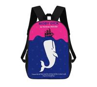 sinyumoney Moby Dick Minimalist Book Cover Zaino Per Bambini, Borsa Scolastica Per Ragazzi E Adolescenti, Regalo, Zaino Da Viaggio, Zaino Scolastico, Borsa Per Libri 17inch