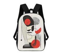 sinyumoney Modern Abstract Face - Geometric Minimalist Wall Art Zaino Scolastico Per Bambini Da 17 Pollici, Zaino Casual Da Viaggio Per Ragazzi E Ragazze, Zaino Da Giorno Di Grande Capacità 17inch