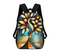 sinyumoney Modern Cubism Tree Zaini Per Bambini, Zaini Scolastici Personalizzati 3D Per Ragazzi E Ragazze, Zaini Scolastici Grandi, Zaini Casual Da Giorno 17inch