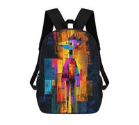 sinyumoney Moisky Self-Portrait - Abstract Geometric Vision Zaini Casual Per Bambini, Borse Scolastiche Per Ragazzi E Ragazze, Zaini Per Libri, Zaini 17inch