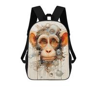 sinyumoney Monkey Art Foam Bubbles Zaini Per Bambini, Zaini Scolastici Personalizzati 3D Per Ragazzi E Ragazze, Zaini Scolastici Grandi, Zaini Casual Da Giorno 17inch