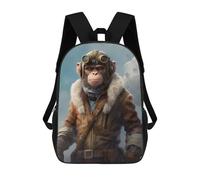 sinyumoney Monkey As A Pilot Stampa Zaino Per Bambini, Borsa Scolastica Per Adulti E Bambini, Zaino Da Viaggio Per Tutti I Giorni 17inch