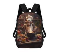 sinyumoney Monkey Cooking Kitchen Art Zaino Con Tasca, Zaini Stampati 3D, Borse Da Viaggio, Borse Da Libri, Borse Da Scuola Per Bambini 17inch