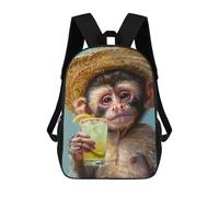 sinyumoney Monkey with A Margarita Cocktail Zaino Per Bambini, Borsa Scolastica Per Ragazzi E Adolescenti, Regalo, Zaino Da Viaggio, Zaino Scolastico, Borsa Per Libri 17inch