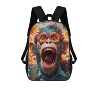 sinyumoney Monkey with Glasses Exploding in Color Zaini Casual Per Bambini, Borse Scolastiche Per Ragazzi E Ragazze, Zaini Per Libri, Zaini 17inch