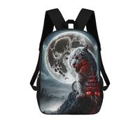 sinyumoney Monstrous Tiger Moon Zaini Per Bambini, Zaini Scolastici Personalizzati 3D Per Ragazzi E Ragazze, Zaini Scolastici Grandi, Zaini Casual Da Giorno 17inch