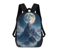 sinyumoney Moonlit Mountain Peak Zaino Scolastico Alla Moda Per Studenti, Adatto A Ragazzi E Ragazze, Ideale Per Viaggi All'aperto E Attività Ricreative. 17inch