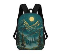 sinyumoney Moonlit Pines And Peaks Zaini Per Bambini, Borsa Scolastica Stampata in 3D, Zaino Per Bambini, Zaini Da Viaggio, Borse Per Bambini, Borse Per Libri, Borsa Scolastica Per Bambini 17inch
