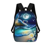 sinyumoney Moonlit Swan Serenity Zaino Scolastico Per Bambini, Borsa Scolastica Stampata in 3D Per Ragazzi, Studenti Delle Scuole Elementari E Medie 17inch