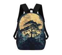 sinyumoney Moonlit Tree Silhouette Zaini Per Bambini, Zaino Scolastico Alla Moda, Borsa Scolastica Stampata in 3D Per Ragazzi, Studenti Delle Scuole Elementari E Medie 17inch