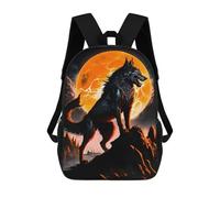 sinyumoney Moonlit Wolf Roar Zaino, Borsa Scolastica Stampata in 3D, Borsa Per Il Pranzo Scolastico, Zaino Da Viaggio, Zaino Per Amici, Zaino Scolastico Per Ragazze E Ragazzi 17inch