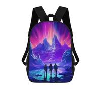 sinyumoney Mountain Aurora Reflections Zaino Scolastico Per Bambini, Zaino Casual Da Viaggio Per Ragazzi E Ragazze, Zaino Da Giorno Di Grande Capacità 17inch