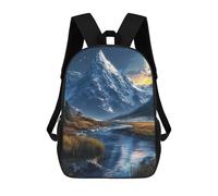 sinyumoney Mountain Peak And River Zaini Casual Per Bambini, Borse Scolastiche Per Ragazzi E Ragazze, Zaini Per Libri, Zaini 17inch