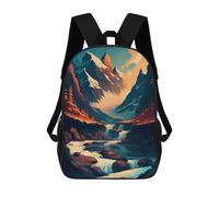 sinyumoney Mountain River Sunset Zaino, Borsa Scolastica Stampata in 3D, Borsa Per Il Pranzo Scolastico, Zaino Da Viaggio, Zaino Per Amici, Zaino Scolastico Per Ragazze E Ragazzi 17inch