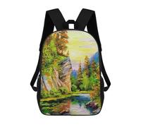 sinyumoney Mountain River Zaini Per Bambini, Zaini Scolastici, Borse Scolastiche Alla Moda Stampate in 3D Per Ragazzi, Studenti Delle Scuole Elementari E Medie 17inch