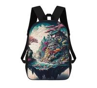 sinyumoney Mountain Within Me Zaini Per Bambini Stampati In 3D Per Bambini, Zaini Scuola Di Moda, Zaini Da Viaggio, Zaini Scuola Per Bambini Primari, Fantasy Floating Island -1, 17"